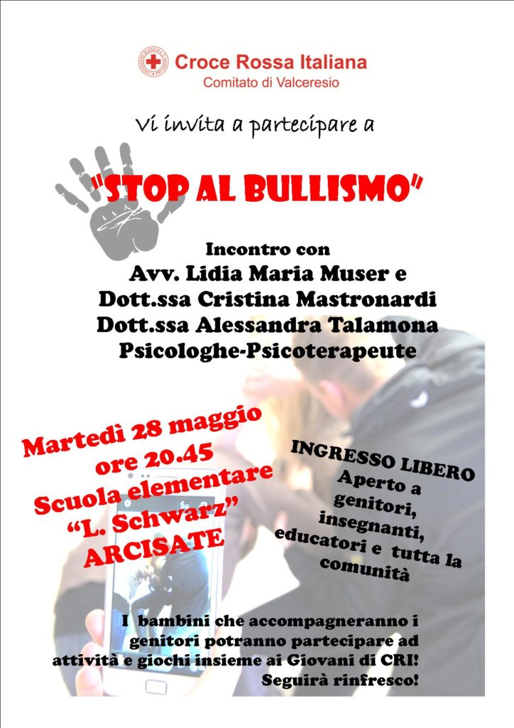 STOP AL BULLISMO - CRI Valceresio 28 maggio 2019